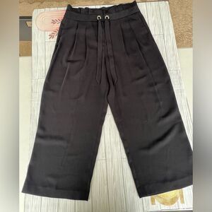 T Tahari Black paper bag Trousers, wide leg, capsule clothing, minimalist